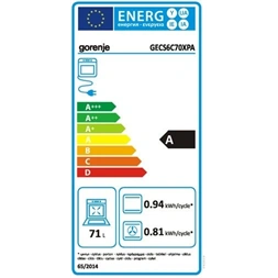 Gorenje GECS6C70XPA inox-fekete, szabdonálló, kerámialapos, főzőzóna:4, sütőtér:71L, tűzhely