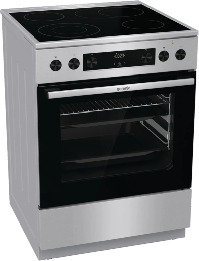 Gorenje GECS6C70XPA inox-fekete, szabdonálló, kerámialapos, főzőzóna:4, sütőtér:71L, tűzhely