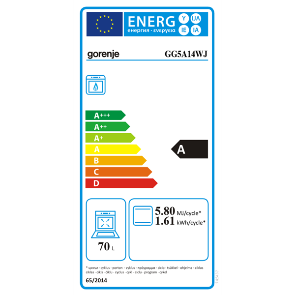 Gorenje GG5A14WJ gáztűzhely