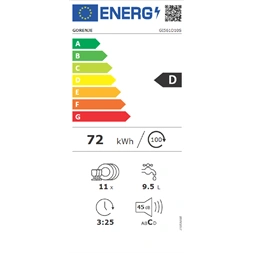 Gorenje GI561D10S programok száma: 5, beépíthető, 11 terítékes mosogatógép (Újszerű)