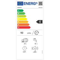 Gorenje GI62040X programok száma: 5, beépíthető, 13 terítékes mosogatógép (Újszerű)