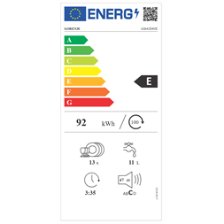 Gorenje GI642E90 inox, programok száma: 6, beépíthető, 13 terítékes mosogatógép 
