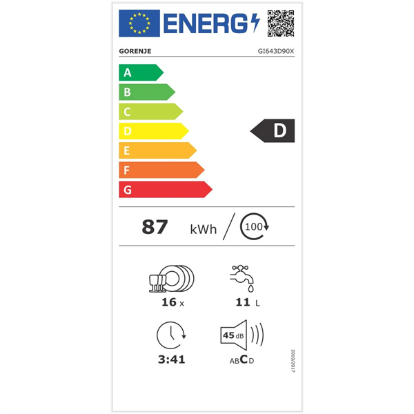 Gorenje GI643D90X beépíthető mosogatógép