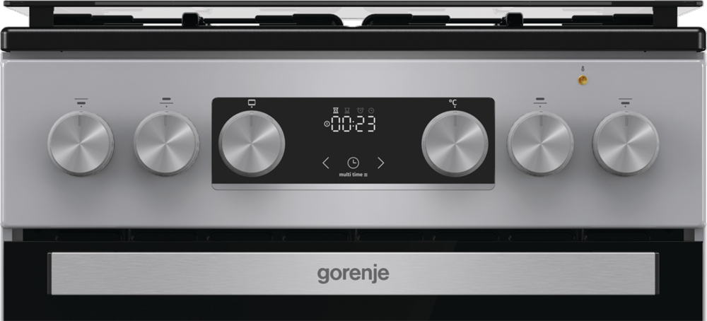 Gorenje GK5C41SH-B inox, szabadonálló, gáz, kombinált, főzőzóna: 4, sütő:70L, grill, tűzhely