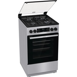 Gorenje GK5C41SJ inox, szabadonálló, gáz, kombinált, főzőzóna: 4, sütő:62L, grill, tűzhely