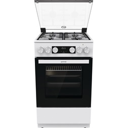 Gorenje GK5C41WH-B fehér, szabadonálló, gáz, kombinált, főzőzóna: 4, sütő:77L, grill, tűzhely