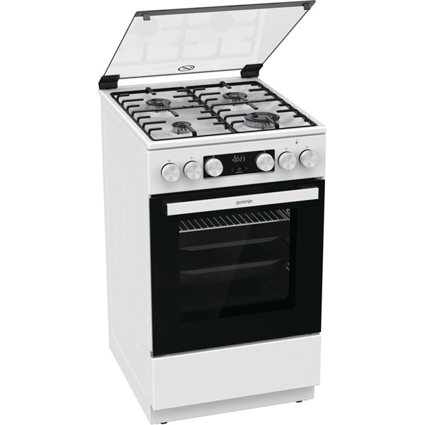 Gorenje GK5C41WH-B fehér, szabadonálló, gáz, kombinált, főzőzóna: 4, sütő:77L, grill, tűzhely