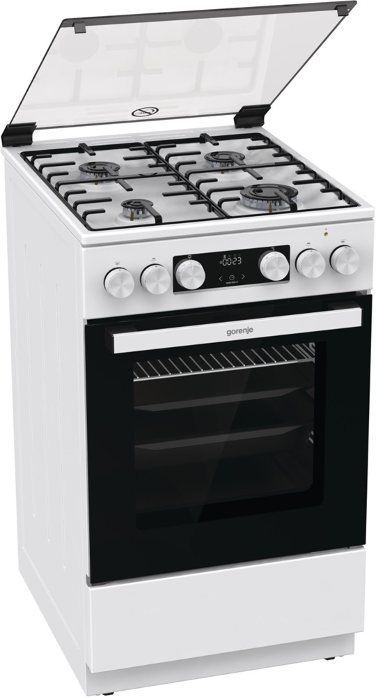 Gorenje GK5C41WH-B fehér, szabadonálló, gáz, kombinált, főzőzóna: 4, sütő:77L, grill, tűzhely
