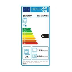 Gorenje GK5C41WH-B fehér, szabadonálló, gáz, kombinált, főzőzóna: 4, sütő:77L, grill, tűzhely