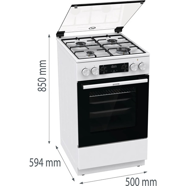 Gorenje GK5C41WJ fehér kombinált tűzhely