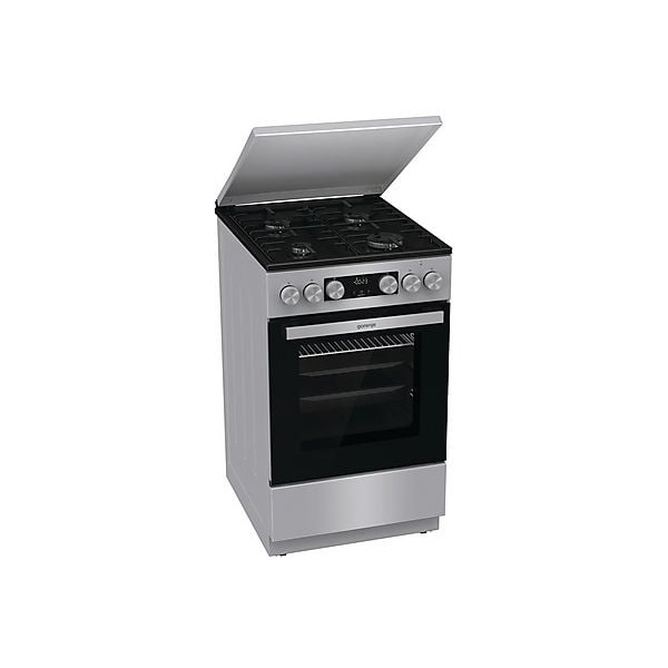 Gorenje GK5C42SH-B Inox, szabadonálló, gáz, kombinált, főzőzóna: 4, sütő:70L, grill, tűzhely