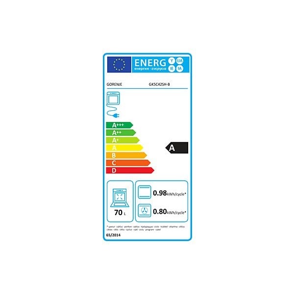 Gorenje GK5C42SH-B Inox, szabadonálló, gáz, kombinált, főzőzóna: 4, sütő:70L, grill, tűzhely