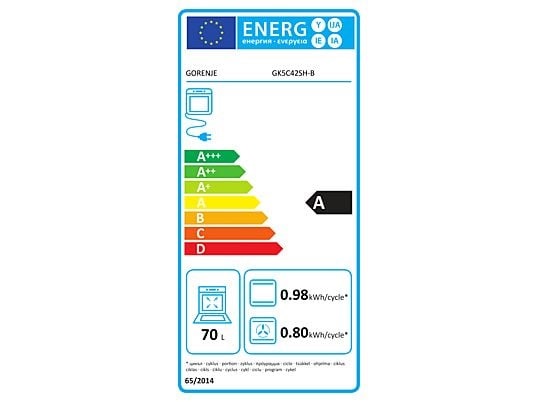 Gorenje GK5C42SH-B Inox, szabadonálló, gáz, kombinált, főzőzóna: 4, sütő:70L, grill, tűzhely