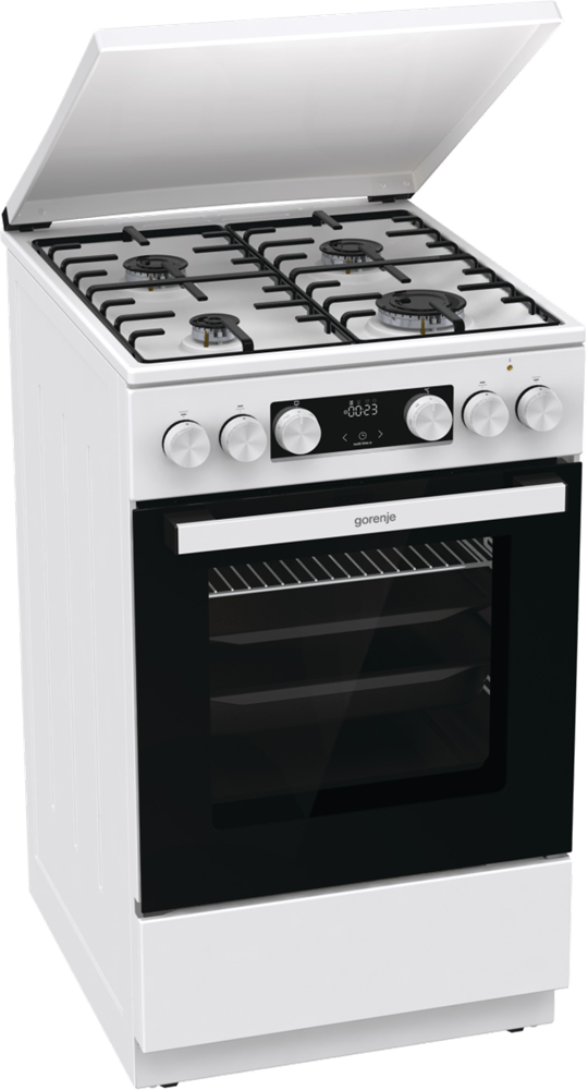 Gorenje GK5C42WH-B fehér, szabadonálló, gáz, kombinált, főzőzóna: 4, sütő:70L, grill, tűzhely (Újszerű)