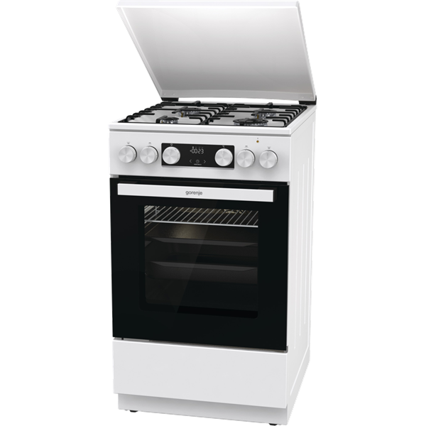 Gorenje GK5C42WH-B fehér, szabadonálló, gáz, kombinált, főzőzóna: 4, sütő:70L, grill, tűzhely (Újszerű)