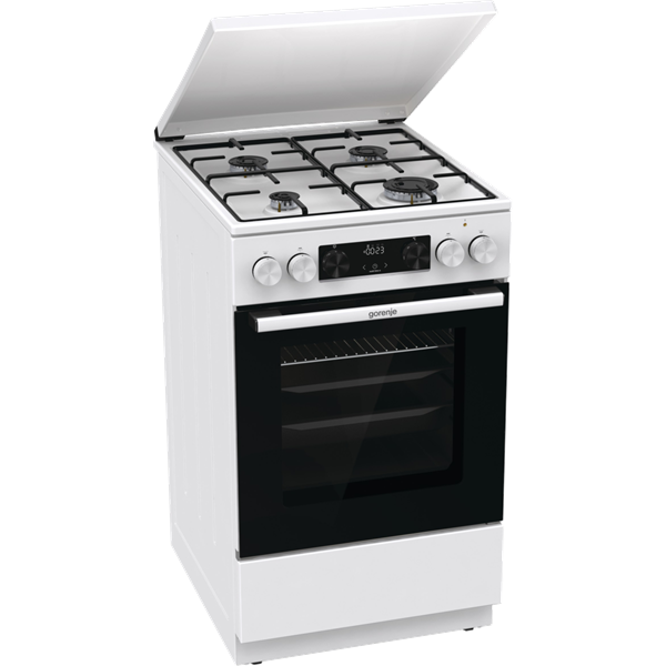 Gorenje GK5C42WJ fehér, szabadonálló, gáz, kombinált, főzőzóna: 4, sütő:62L, grill, tűzhely (Újszerű)