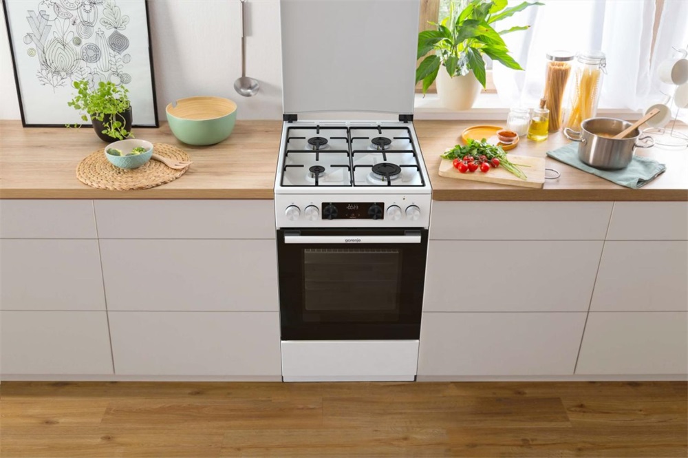 Gorenje GK5C42WJ fehér, szabadonálló, gáz, kombinált, főzőzóna: 4, sütő:62L, grill, tűzhely (Újszerű)