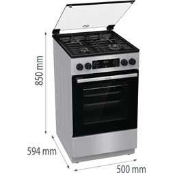 Gorenje GK5C62SH inox kombinált tűzhely