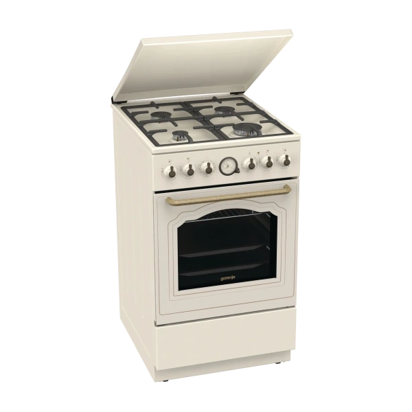 Gorenje GKS5C71CLI bézs, szabadonálló, gáz, kombinált, főzőzóna:4, sütőtér:70L, tűzhely