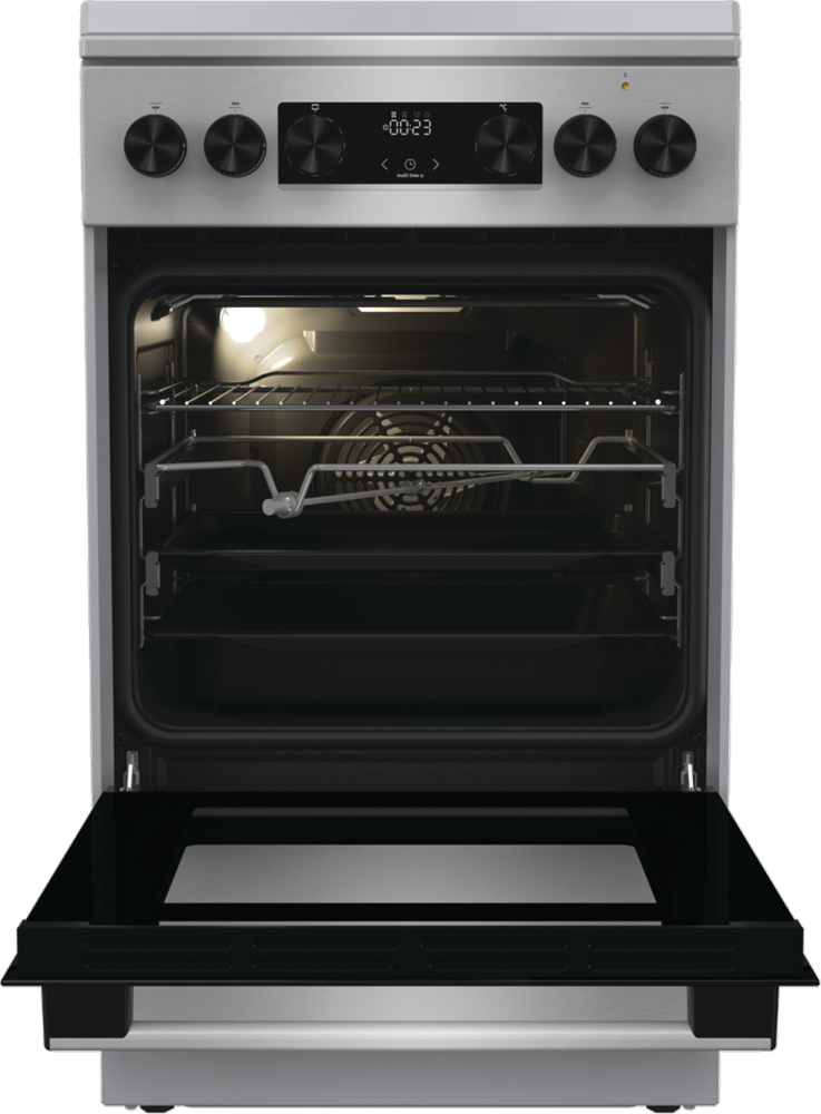 Gorenje GKS5C71XF Inox, szabadonálló, gáz, kombinált, főzőzóna: 4, sütő:70L, grill, tűzhely