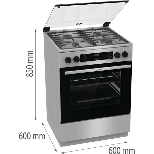 Gorenje GKS6C70XF inox kombinált tűzhely
