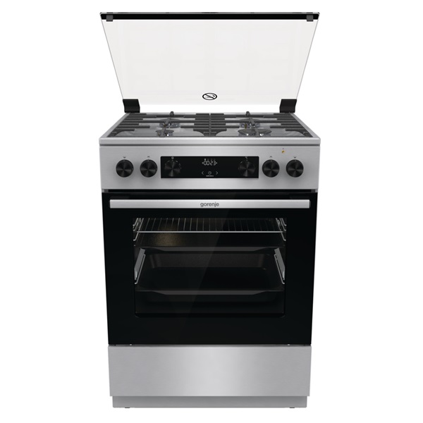Gorenje GKS6C70XF inox, szabadonálló, gáz, kombinált, főzőzóna: 4, sütő:71L, grill, tűzhely