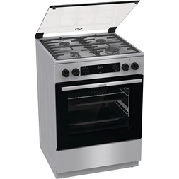 Gorenje GKS6C70XF inox, szabadonálló, gáz, kombinált, főzőzóna: 4, sütő:71L, grill, tűzhely