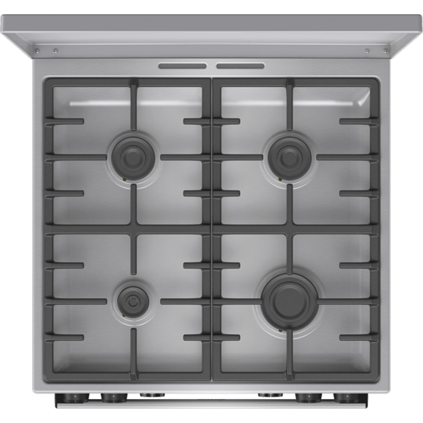 Gorenje GKS6C71XF Inox, szabadonálló, gáz, kombinált, főzőzóna: 4, sütő:71L, grill, tűzhely