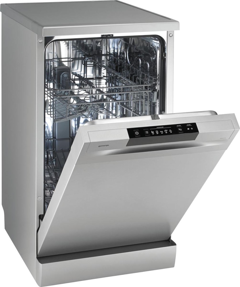 Gorenje GS520E15S inox, programok száma: 5, keskeny szabadonálló, 9 terítékes mosogatógép 