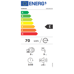 Gorenje GS520E15S keskeny 9 terítékes mosogatógép