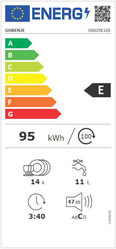 Gorenje GS620E10S ezüst, programok száma: 5, szabadonálló, 14 terítékes mosogatógép 