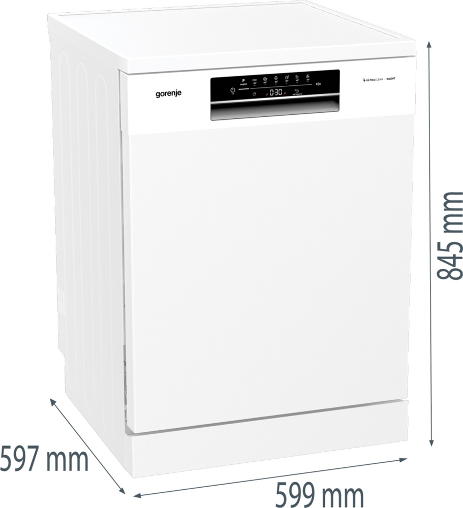 Gorenje GS642E90W fehér, programok száma: 6, szabadonálló, 13 terítékes mosogatógép 