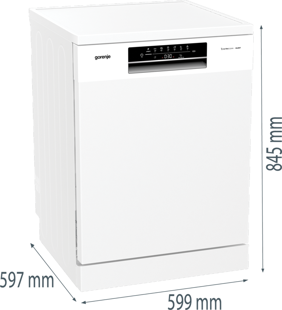 Gorenje GS643E90W fehér, programok száma: 6, szabadonálló, 16 terítékes mosogatógép 