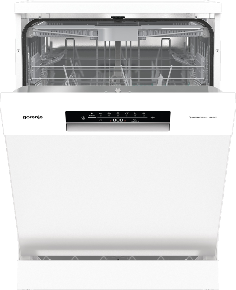 Gorenje GS643E90W fehér, programok száma: 6, szabadonálló, 16 terítékes mosogatógép 