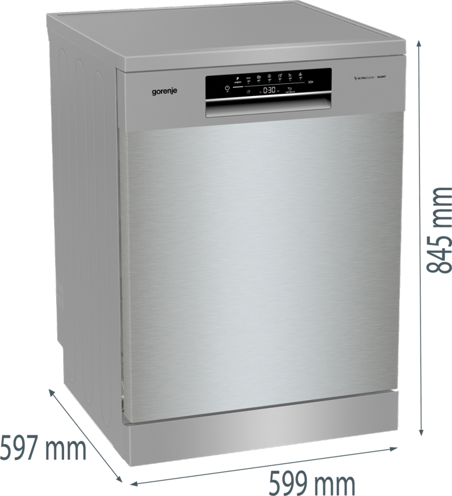 Gorenje GS643E90X inox, programok száma: 6, szabadonálló, 16 terítékes mosogatógép 