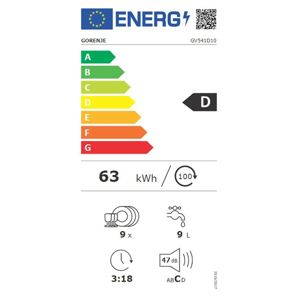 Gorenje GV541D10 beépíthető mosogatógép