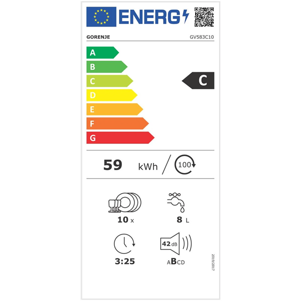 Gorenje GV583C10 beépíthető 10 terítékes mosogatógép