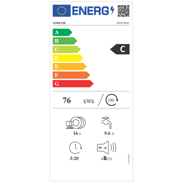 Gorenje GV673C62 beépíthető mosogatógép