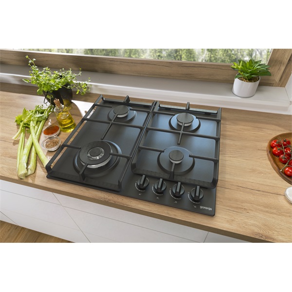 Gorenje GW641BPB fekete beépíthető gáz főzőlap