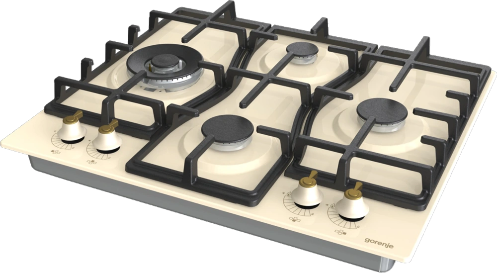 Gorenje GW6D42CLI elefántcsontszín, beépíthető, gáz, főzőzóna:4, beépíthető méret:56cm, főzőlap