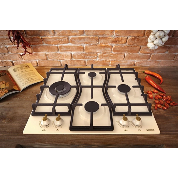 Gorenje GW6D42CLI elefántcsontszín, beépíthető, gáz, főzőzóna:4, beépíthető méret:56cm, főzőlap