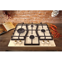 Gorenje GW6D42CLI elefántcsontszín, beépíthető, gáz, főzőzóna:4, beépíthető méret:56cm, főzőlap