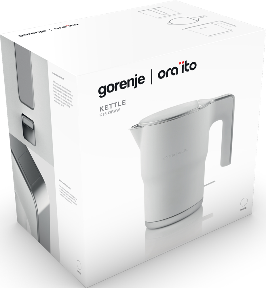 Gorenje K15ORAW ORA-ITO design fehér 1,5L-es vízforraló