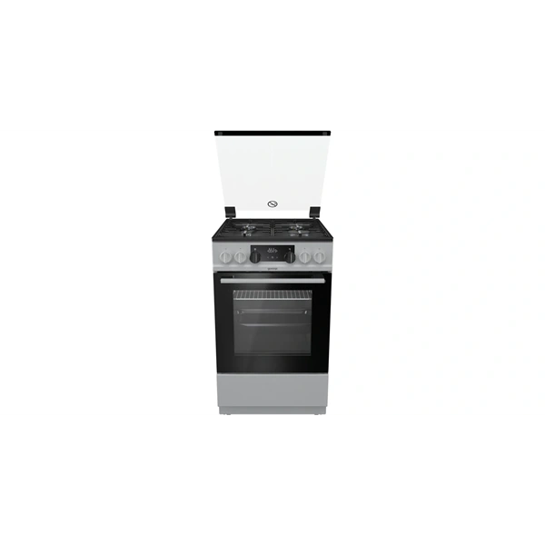 Gorenje K5341SH-B inox, szabadonálló, gáz, kombinált, főzőzóna: 4, sütő:70L, grill, tűzhely