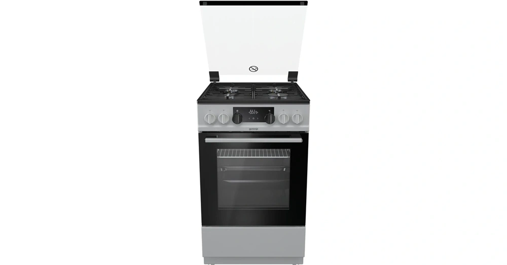 Gorenje K5341SH-B inox, szabadonálló, gáz, kombinált, főzőzóna: 4, sütő:70L, grill, tűzhely