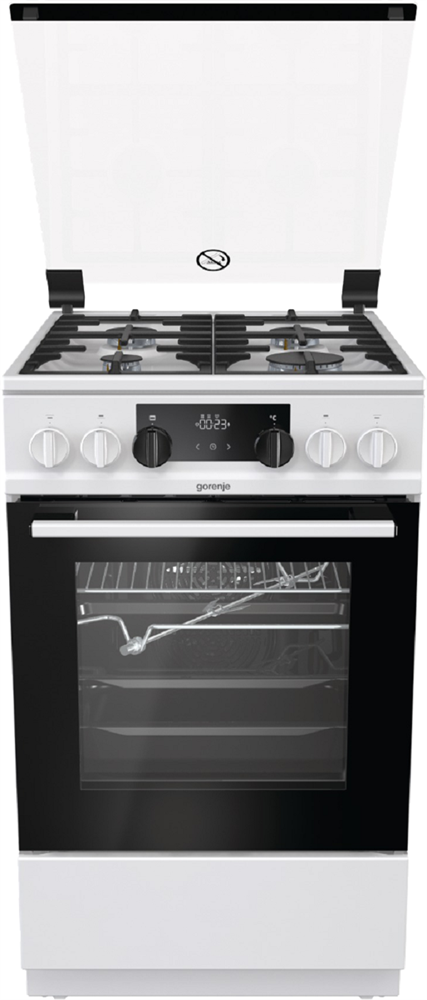 Gorenje KS5350WF fehér, szabadonálló, gáz, kombinált, főzőzóna: 4, sütő:70L, grill, tűzhely