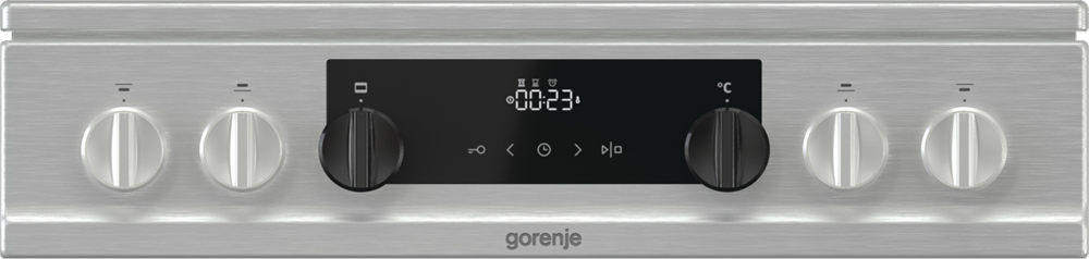 Gorenje KS6350XF inox, szabadonálló, gáz, kombinált, főzőzóna: 4, sütő:71L, grill, tűzhely