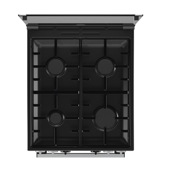 Gorenje K5341SH-B inox, szabadonálló, gáz, kombinált, főzőzóna: 4, sütő:70L, grill, tűzhely
