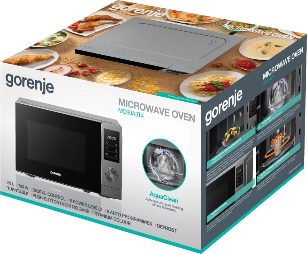 Gorenje MO20A3T4 700W 20L szürke mikrohullámú sütő