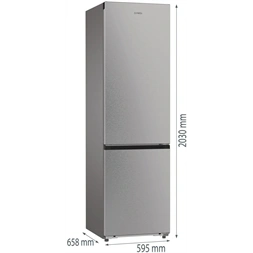 Gorenje NRB620C6X4WFE inox, alulfagyasztós, Hűtő: 253L, Fagyasztó:130L, hűtőszekrény